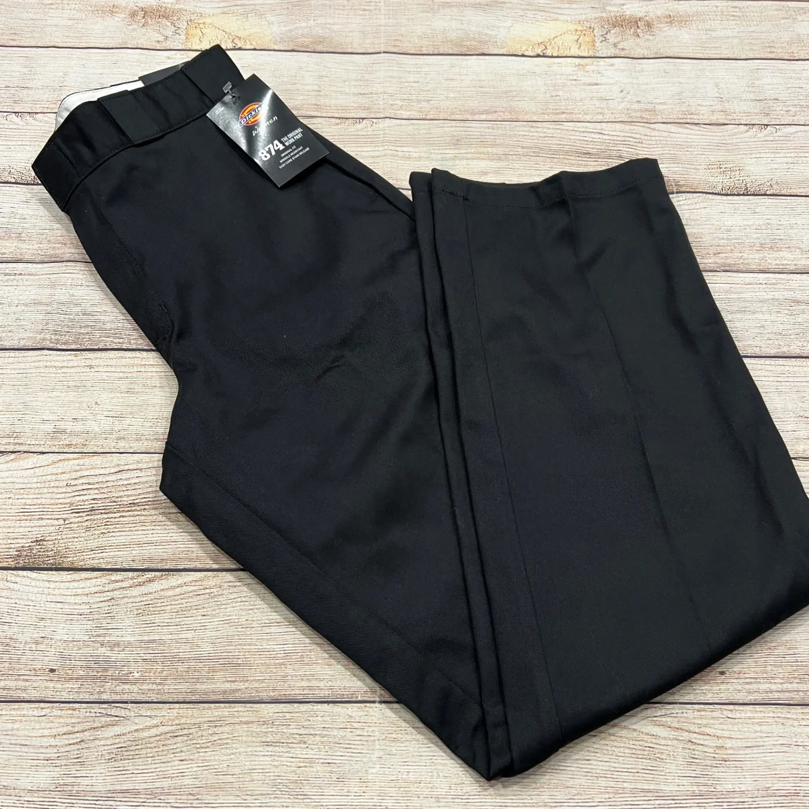 Dickies Womens 874 Original Fit Work Pant Black Wrinkle Resistant Easy Care 6R - Image 1