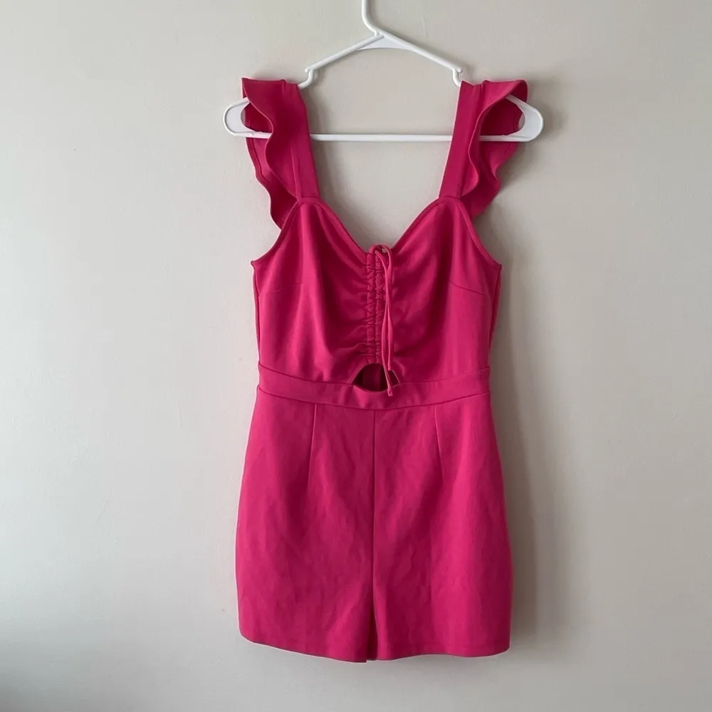 Bar Ill Womens Ruched Sleeve Front Flutter Romper Size 4 - Image 2