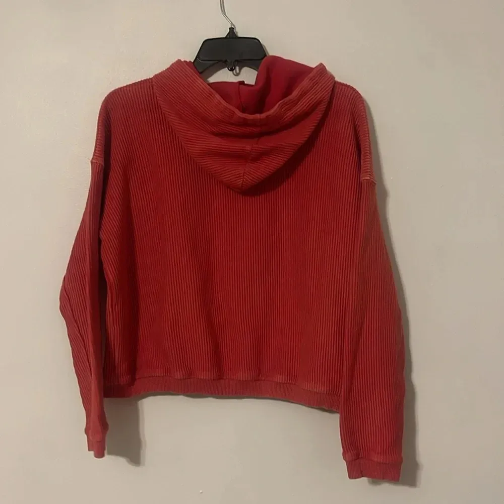 Aerie oversized cropped hooded sweatshirt hoodie red - Image 9