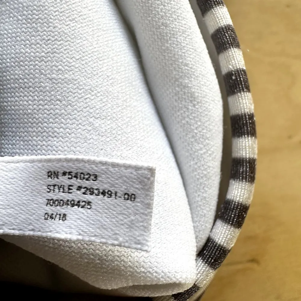 Athleta Aqualuxe Lotus Tie Front One Piece Swimsuit Striped Black White M Tall - Image 6