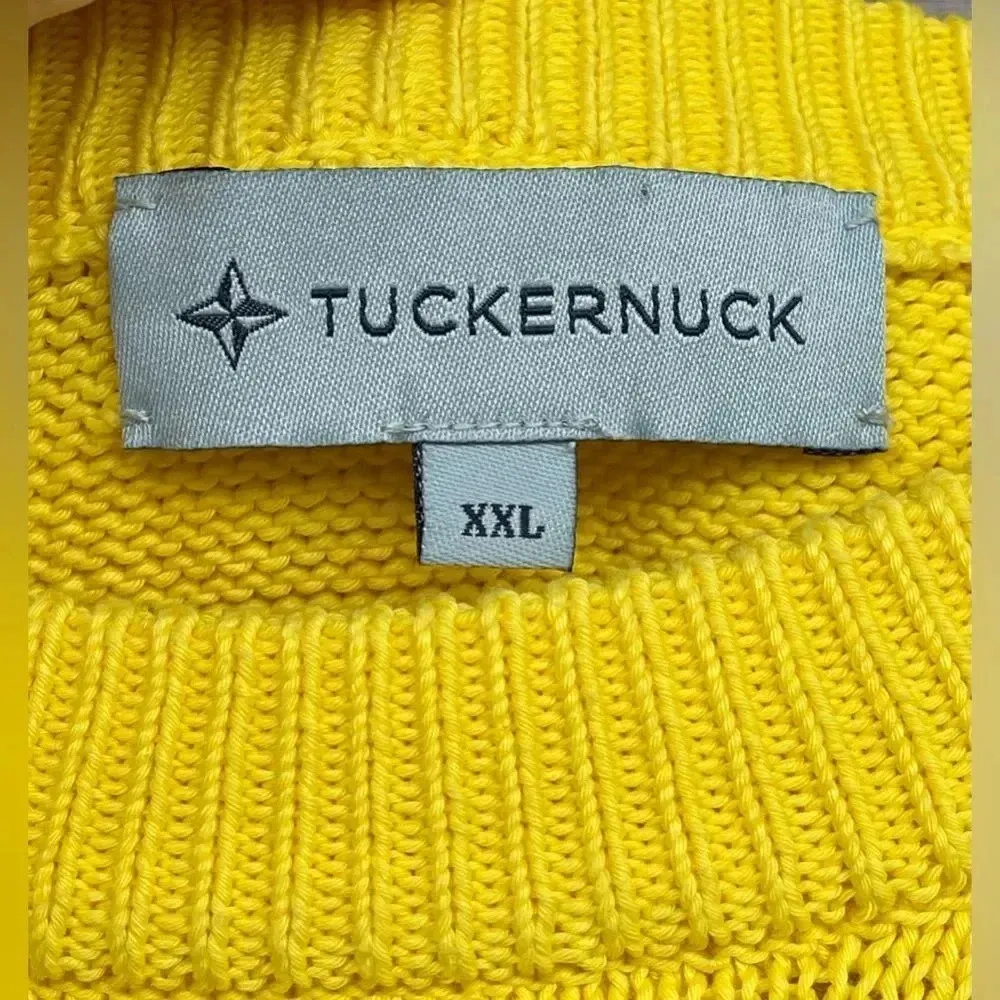 TUCKERNUCK yellow Stripe Bar Harbor Sweater XXL - Image 4