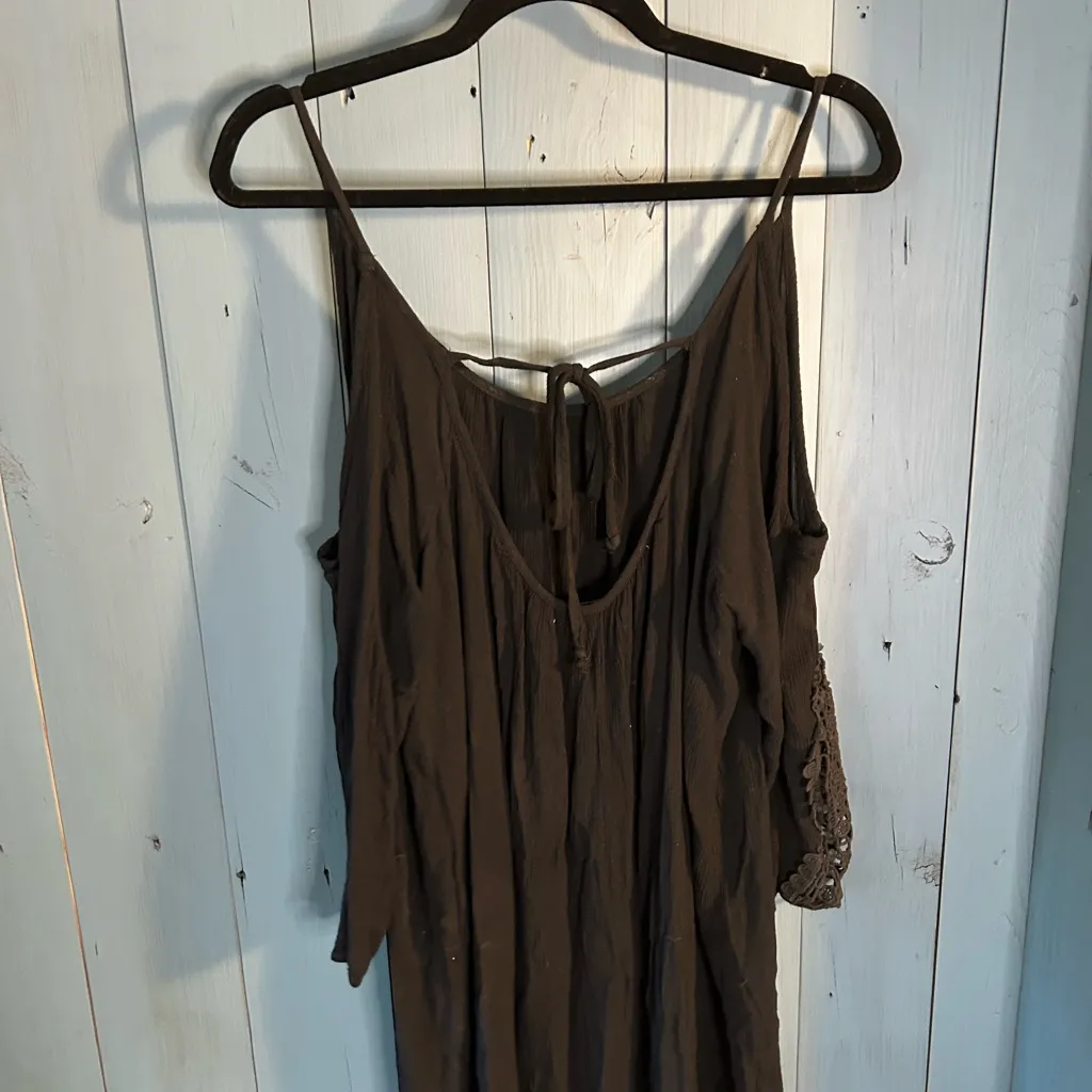 Bailey Blue Black Blouse with Lace Accents | Women’s Size Medium - Image 2