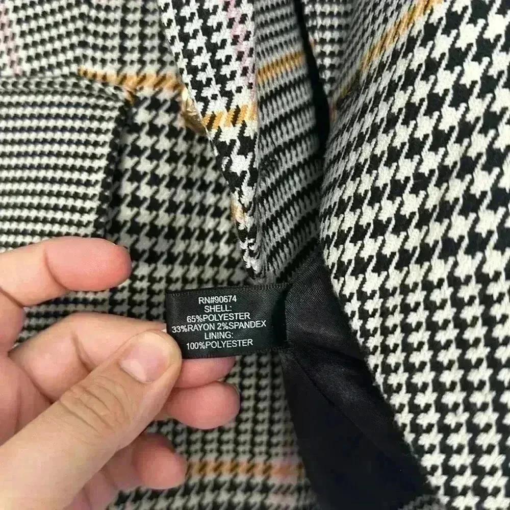 Boston Proper  Houndstooth Plaid Blazer Sz 10 - Image 7