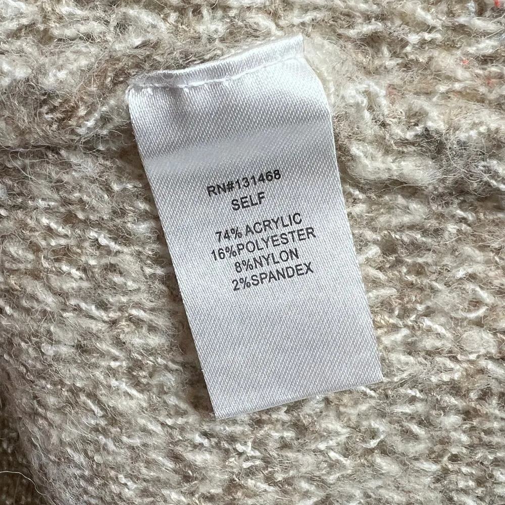 Fate Mock Neck Zebra Print Sweater Size Large Tan - Image 4