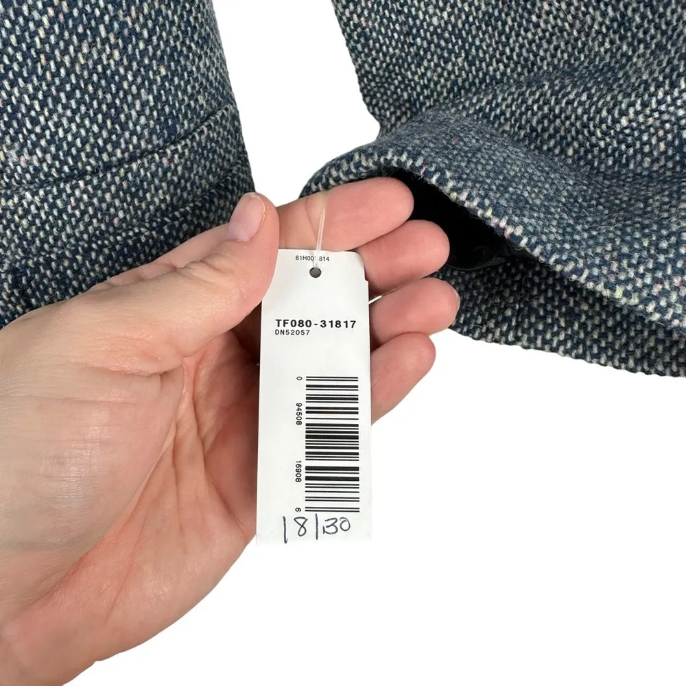 Pendleton Sz‎ S NWT Women's Gray Blue Open Front Long Sleeve Wool Blazer - Image 9