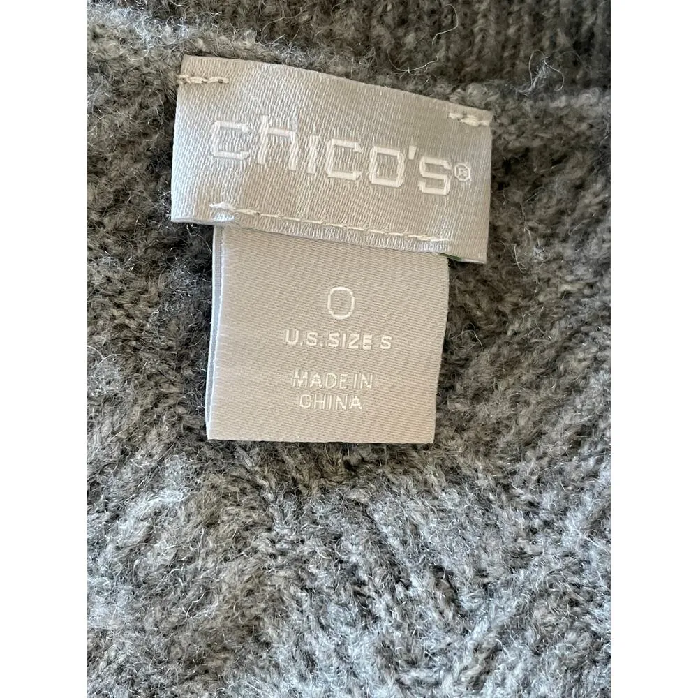 Chico's Gray Herringbone Sweater - Image 3