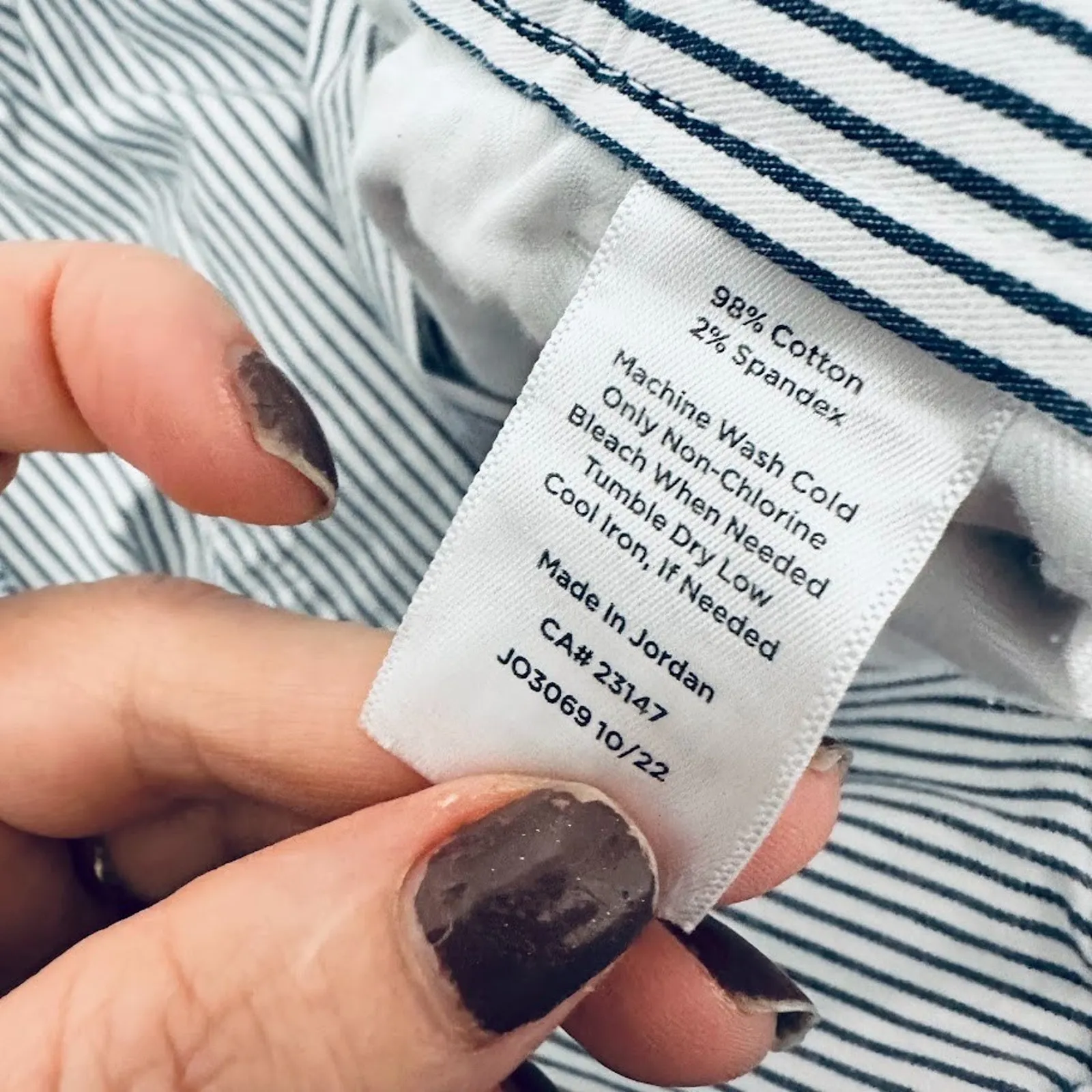 Talbots Pull On Striped Crop Pants Size 2X White Grey Classic Nautical Office - Image 7