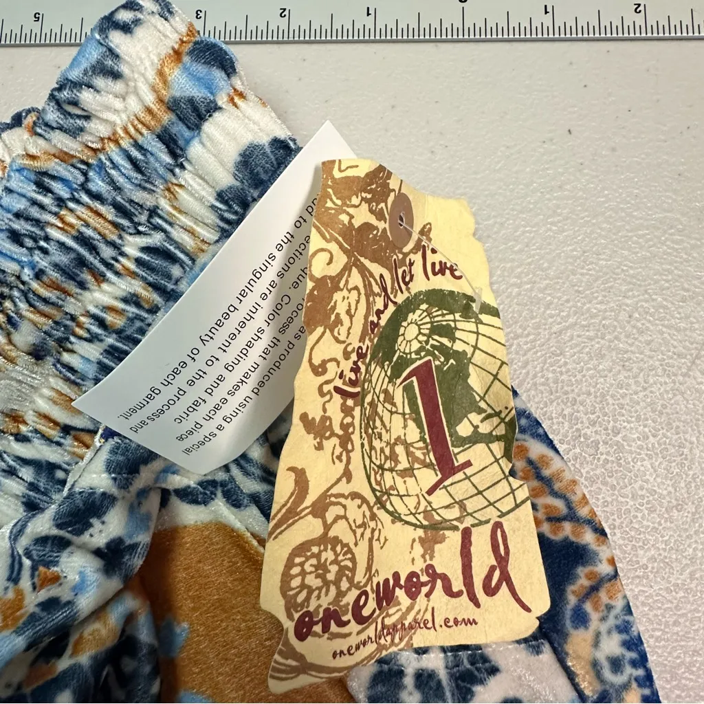 ONE WORLD Blue and Orange Paisley Pants - Image 7