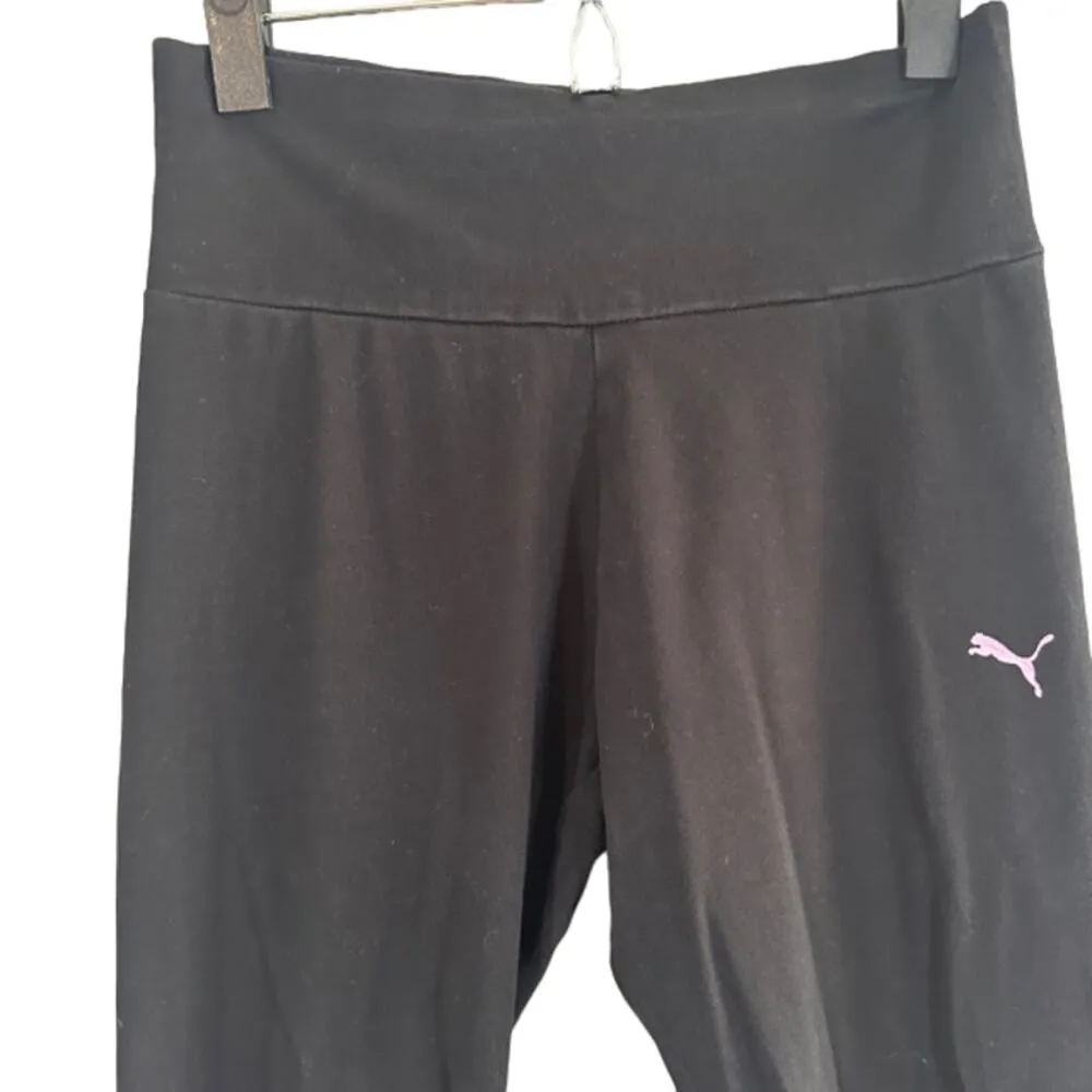 Puma Black & Pink Logo Running Athletic Workout Casual Leggings Women Sz S - Image 3