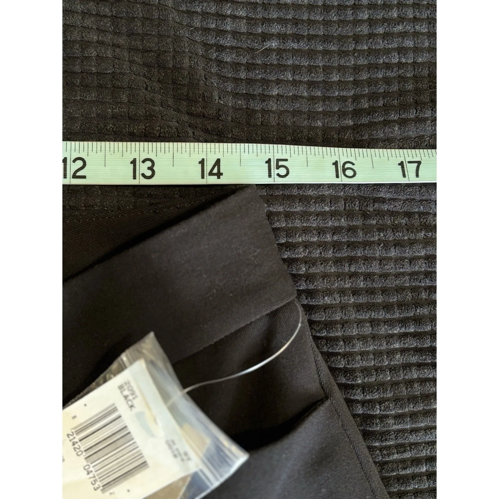 H & W Straight Black Trouser Pants NWT‎ Mid Rise Zip/Slide Hooks Pockets Size 12 - Image 8