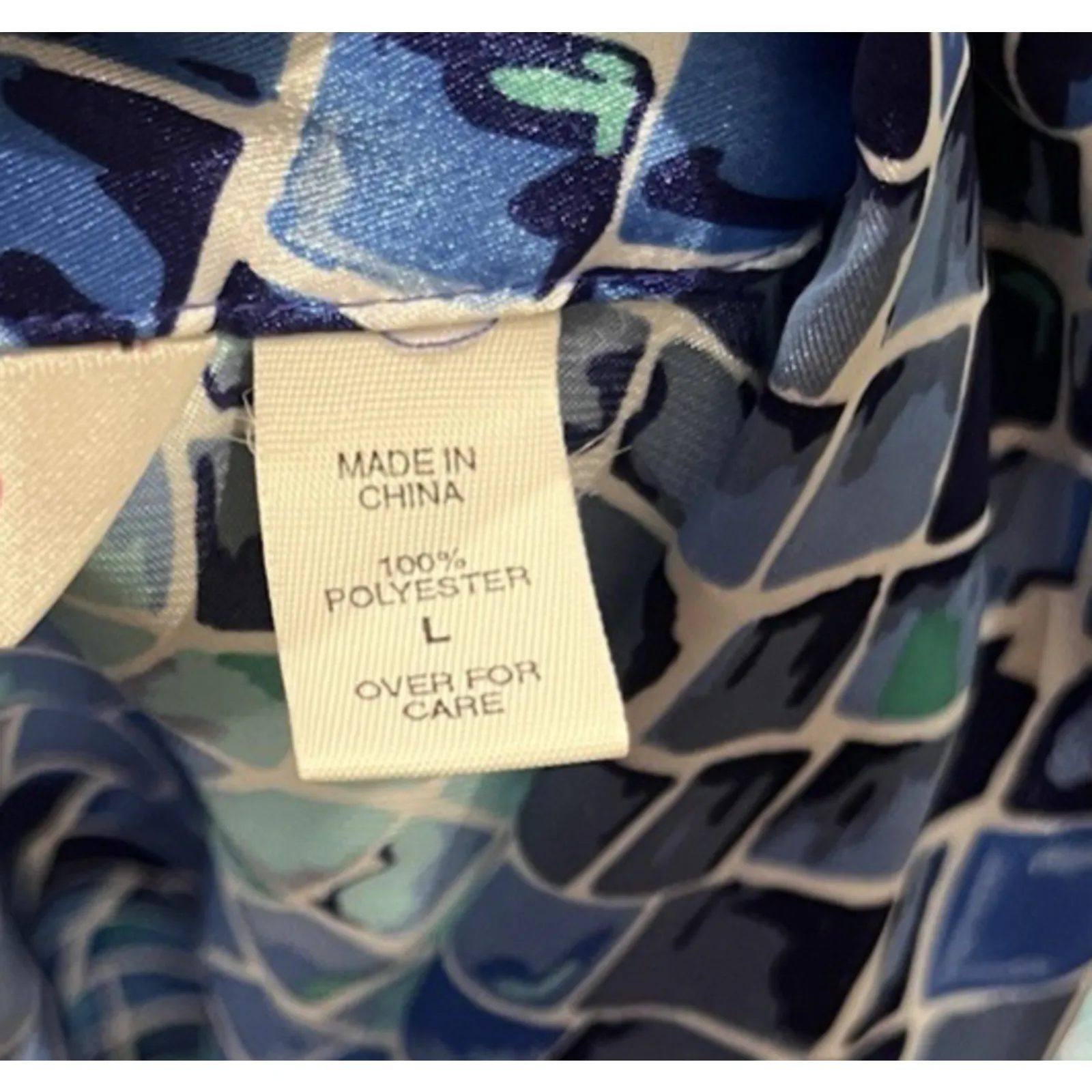 Victoria's Secret Pink Heart Label Blue 90's Mosaic Pajama Short Set SZ Large - Image 6