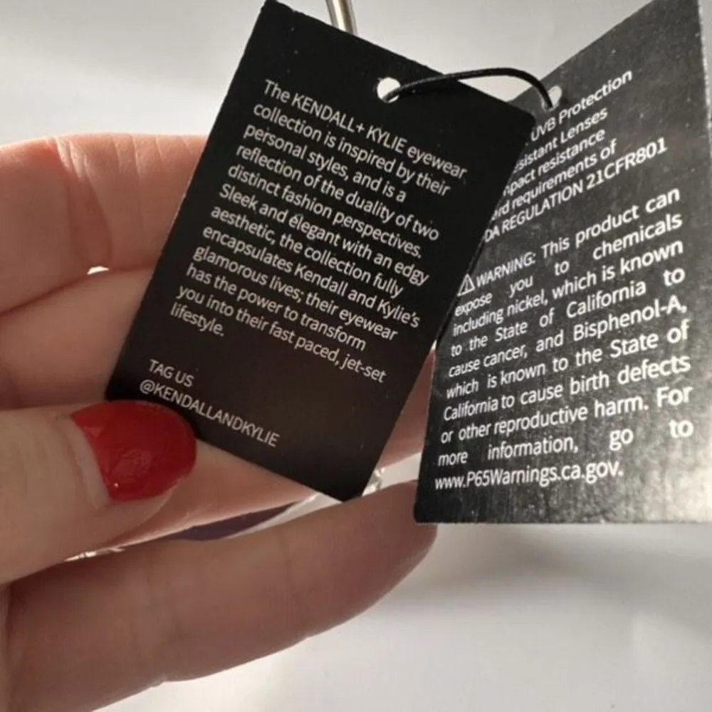 NWT Kendall+Kylie Charlotte Womens Cat Eye Polarized Sunglasses‎ Gray Crystal - Image 8