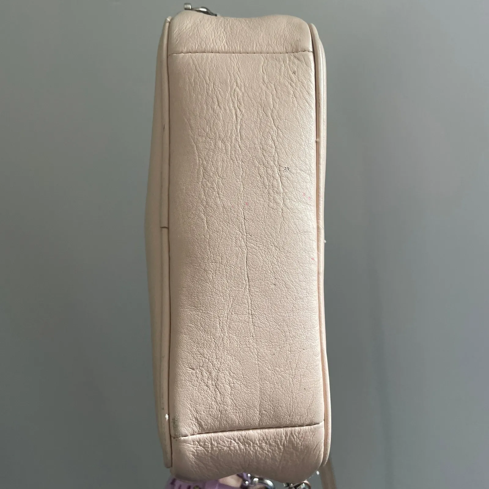 Neutral Leather Crossbody Bag Zip Up Adjustable Strap Banana Republic Soft Girl - Image 14