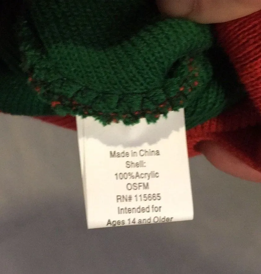 Ugly Stuff Your Sweater Is Ugly Beanie, Green, Red - Image 5