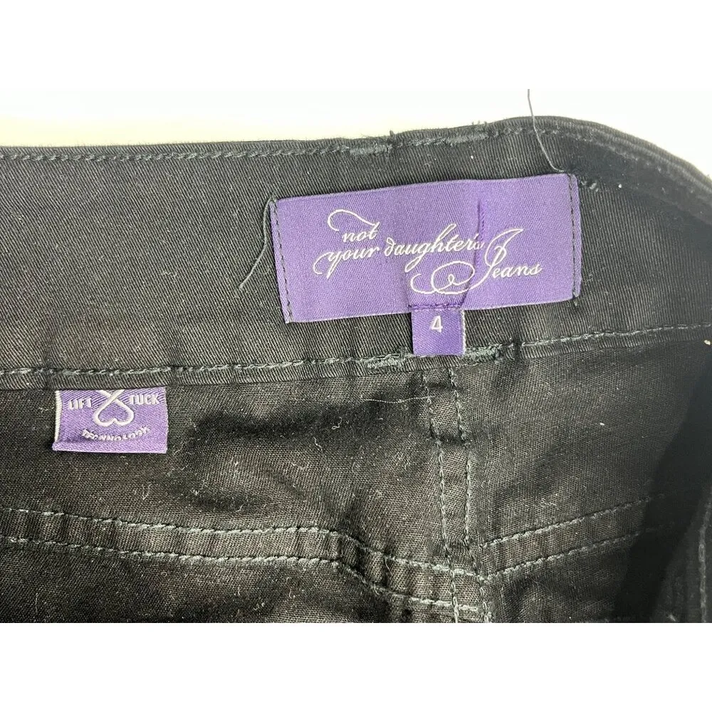 Not Your Daughter's Jeans Size 4 Black Capri Pants Cotton, Spandex 89p - Image 6