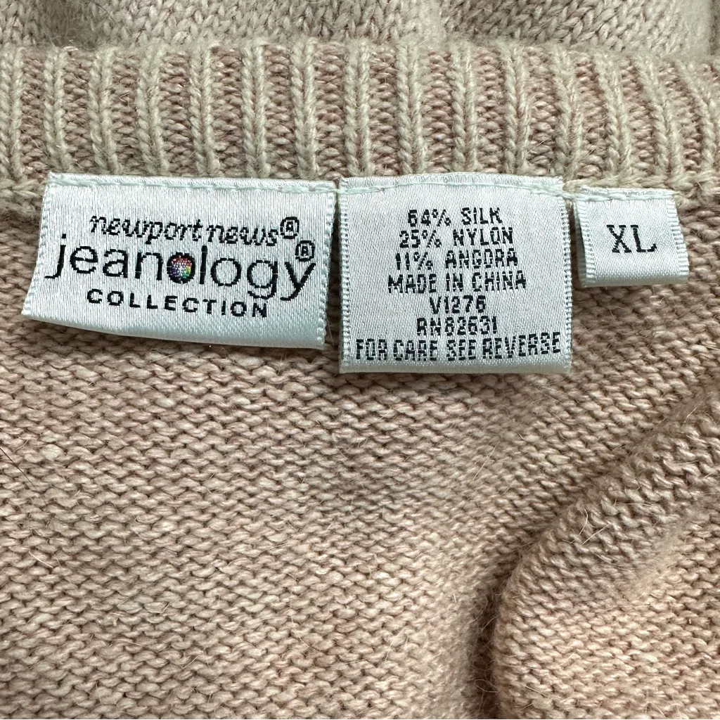 NEWPORT NEWS Silk and Angora Beaded Sweater Cardigan Size XL - Image 5