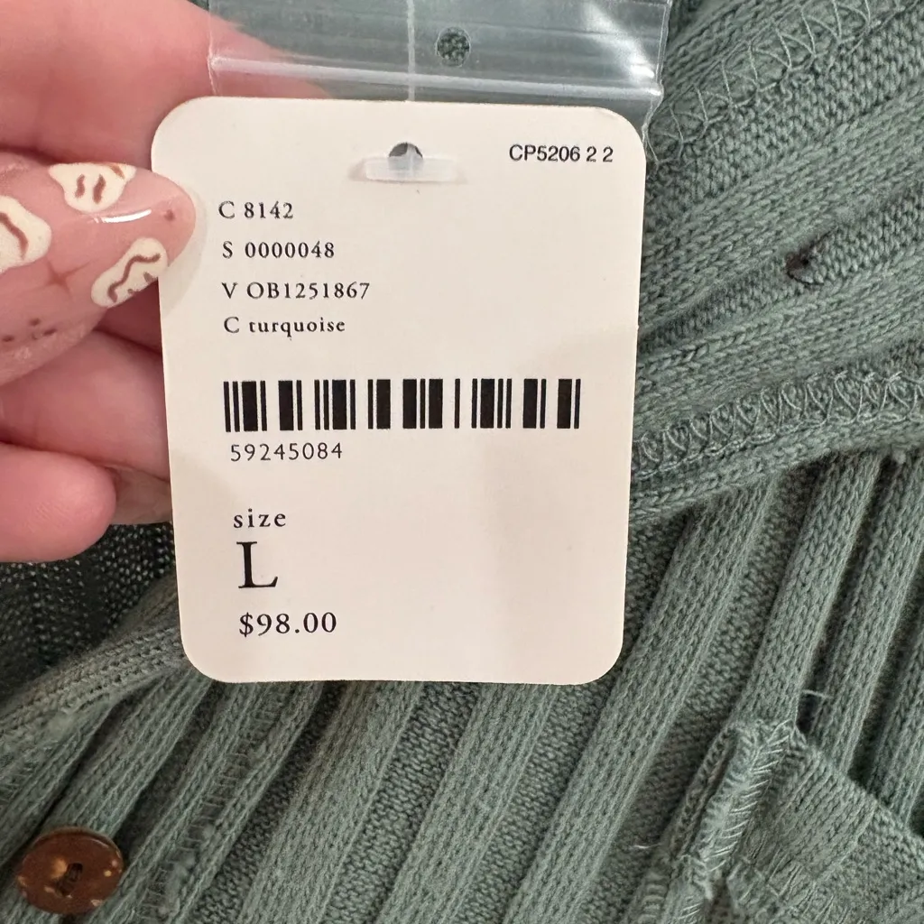 Free‎ People Beach Ribbed Knit Cut Out Jumpsuit- Size Large - Image 7