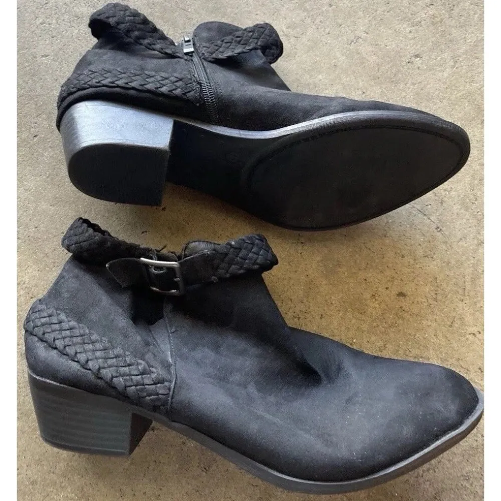 torrid Black 11605251 Faux Suede Ankle Boots Heel Life Stride Women’s Sz 11 - Image 2