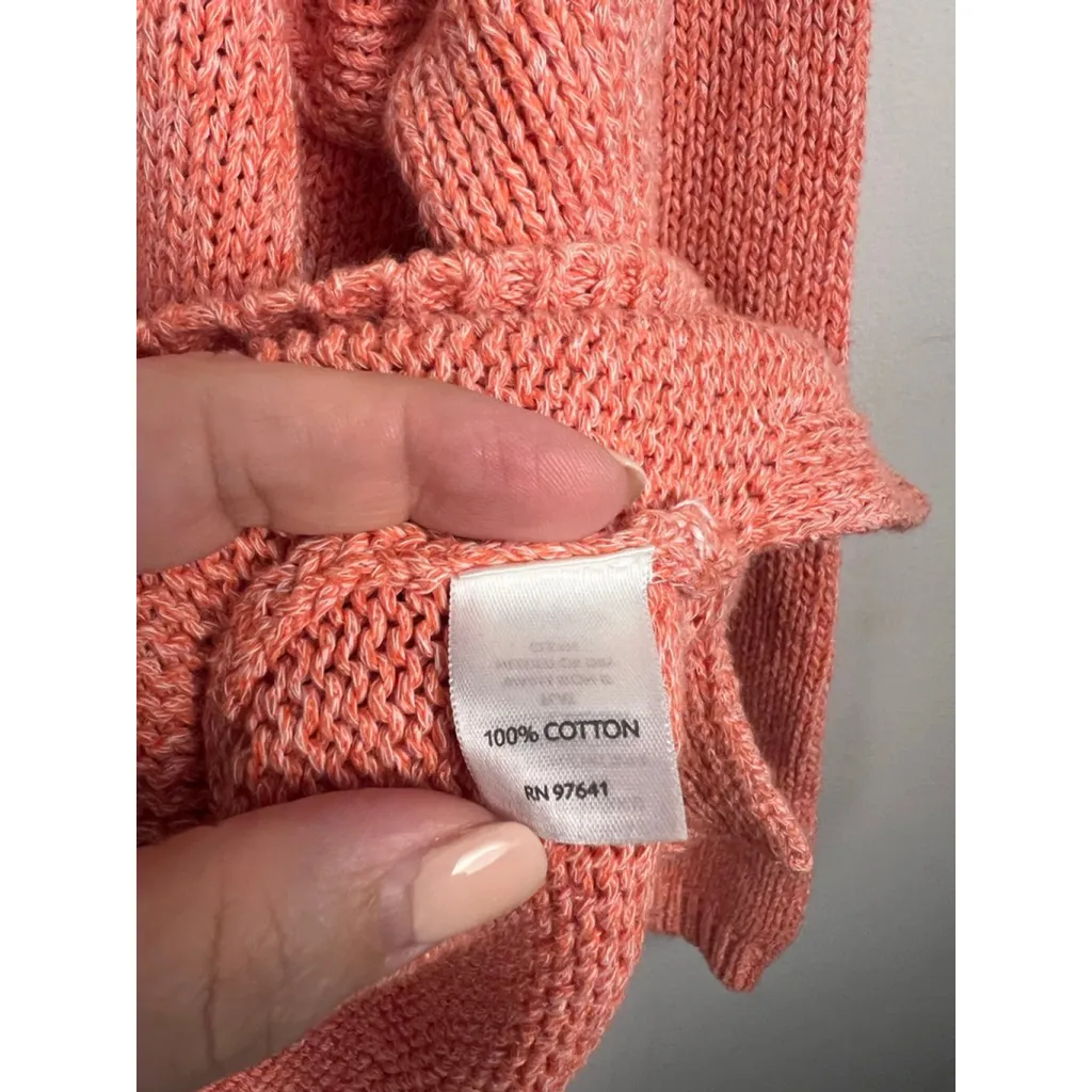 Women's J.Jill Sweater Orange/White Knit Size M Petite Capsule minimalist - Image 3