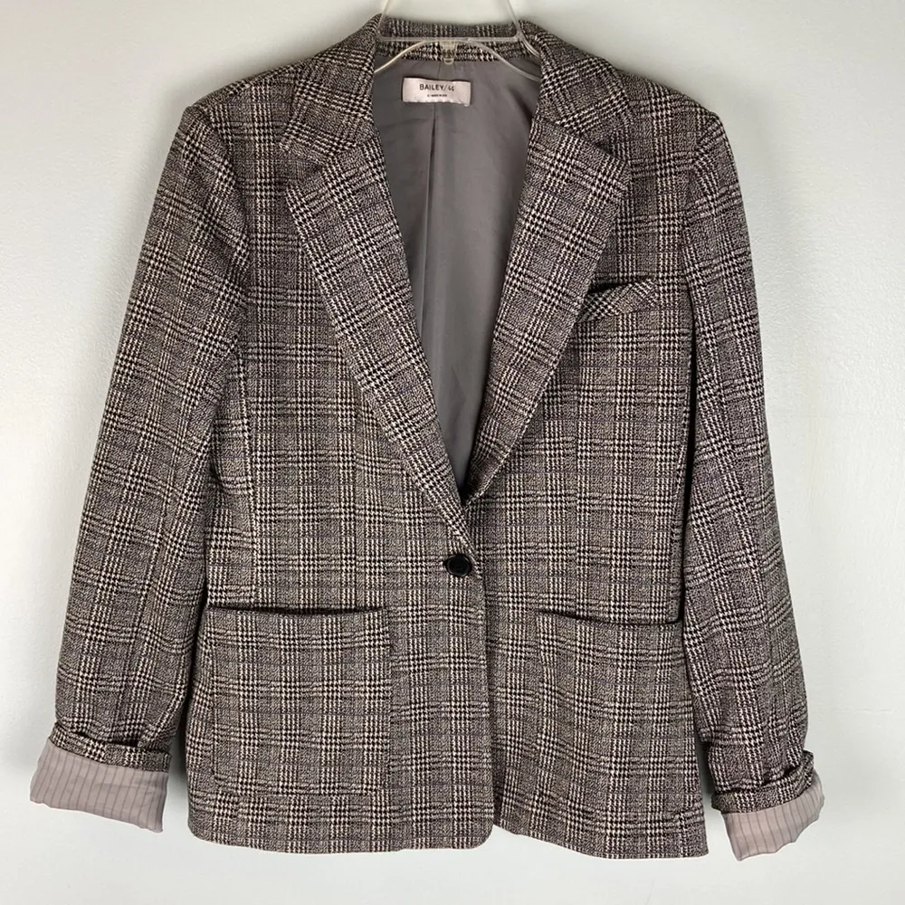 Bailey 44 LInden Plaid Blazer Size 8 Allover Houndstooth Print - Image 9