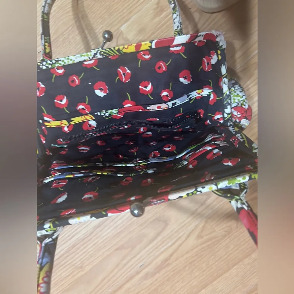 Vintage style Vera Bradley Quilted Alice Poppy Field Floral Handbag Purse - Image 4