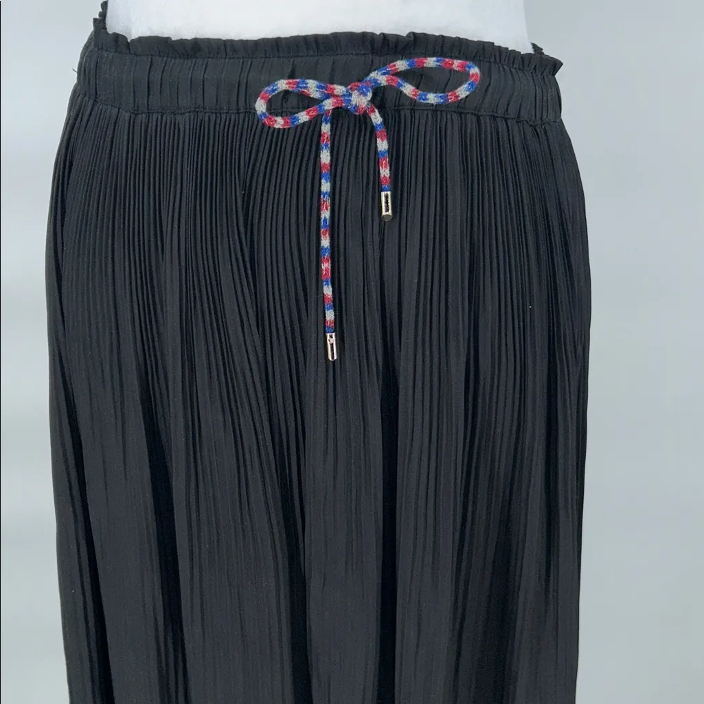 See U Soon Anthropologie Sz 6 Black Pleated Midi Skirt - Image 4