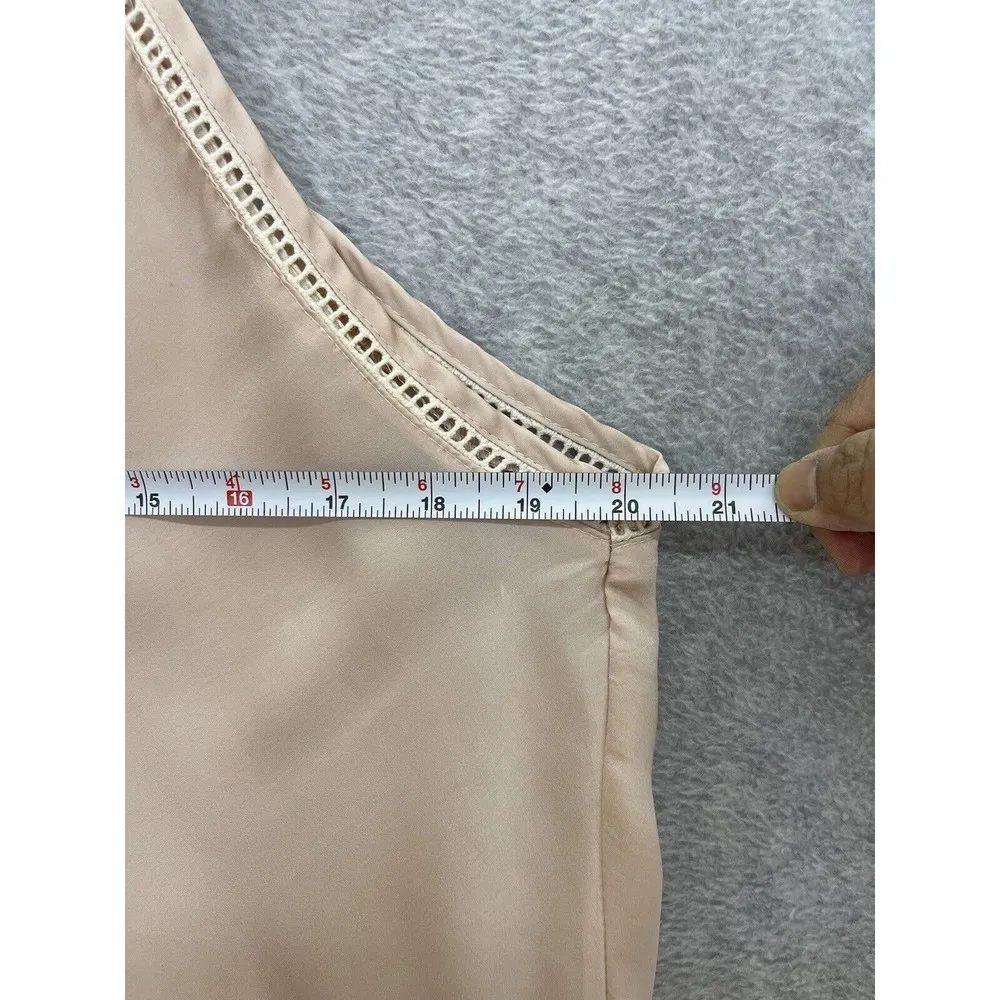 Umgee Women's Blouse Sleeveless Solid Pink Size Small Ruffle Hem Lace Trim - Image 7