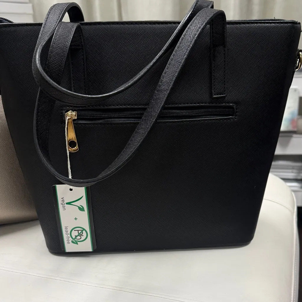 Elegant Black Glitter Tote Bag - Image 2