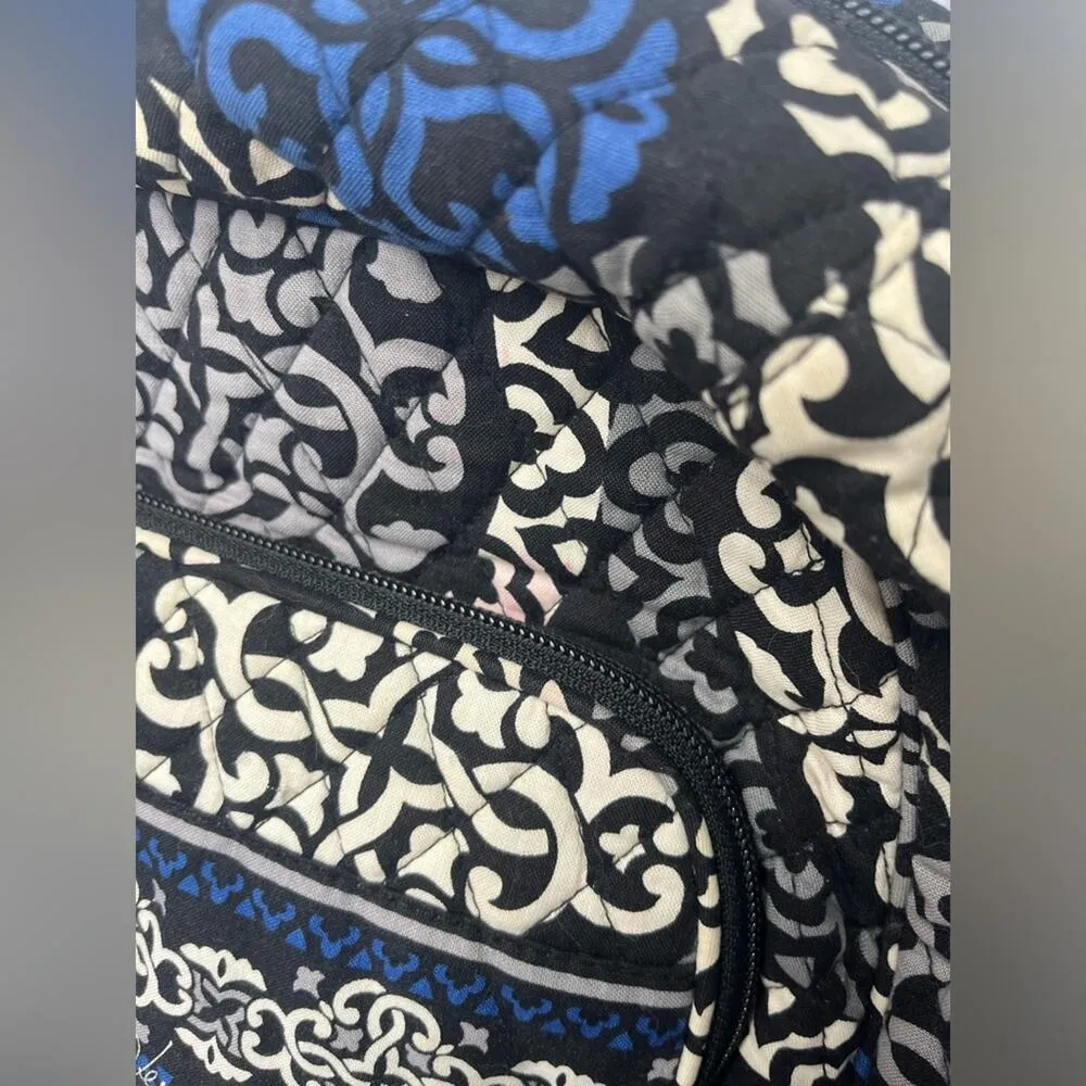 Vera Bradley Canterberry Cobalt Blue Quilted Backpack School College - Image 2