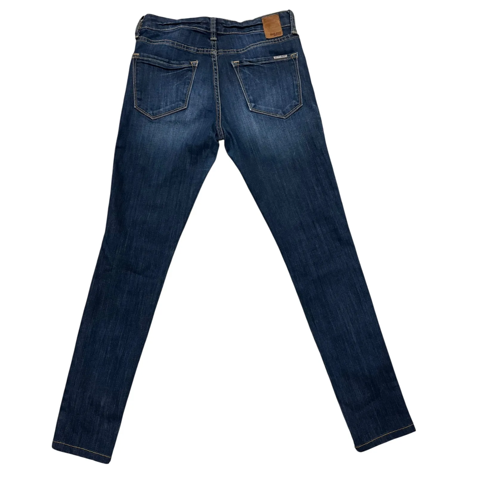 Dear John Women's Low Rise Distressed Denim Dark Wash Skinny Jeans SZ 26 W29/L28 - Image 3