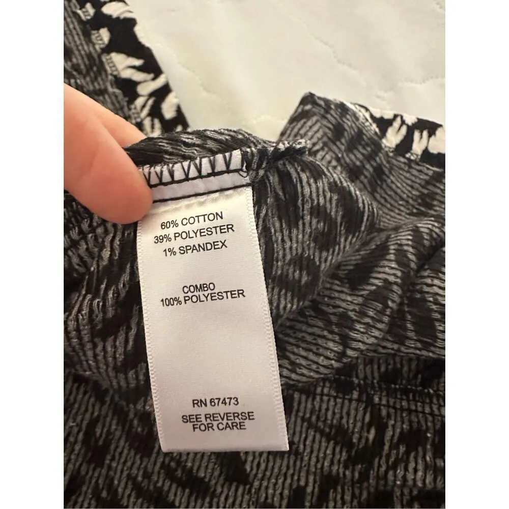 NWT Taylor Woman Fit n Flare Dress Size 24W Scoop Neck 3/4 Sleeve Zipper Black - Image 8