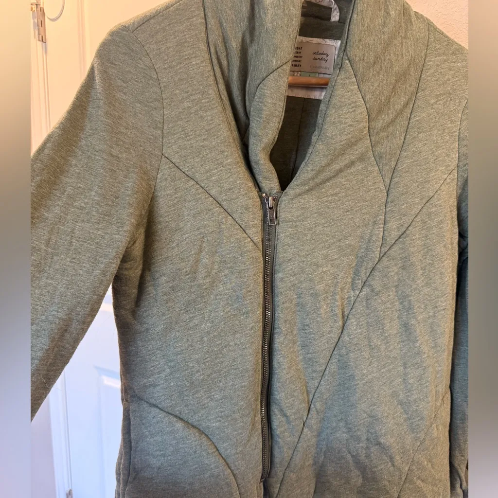 Saturday, Sunday by Anthropologie Homestead Olive Green Quilted Jacket Small - Image 4