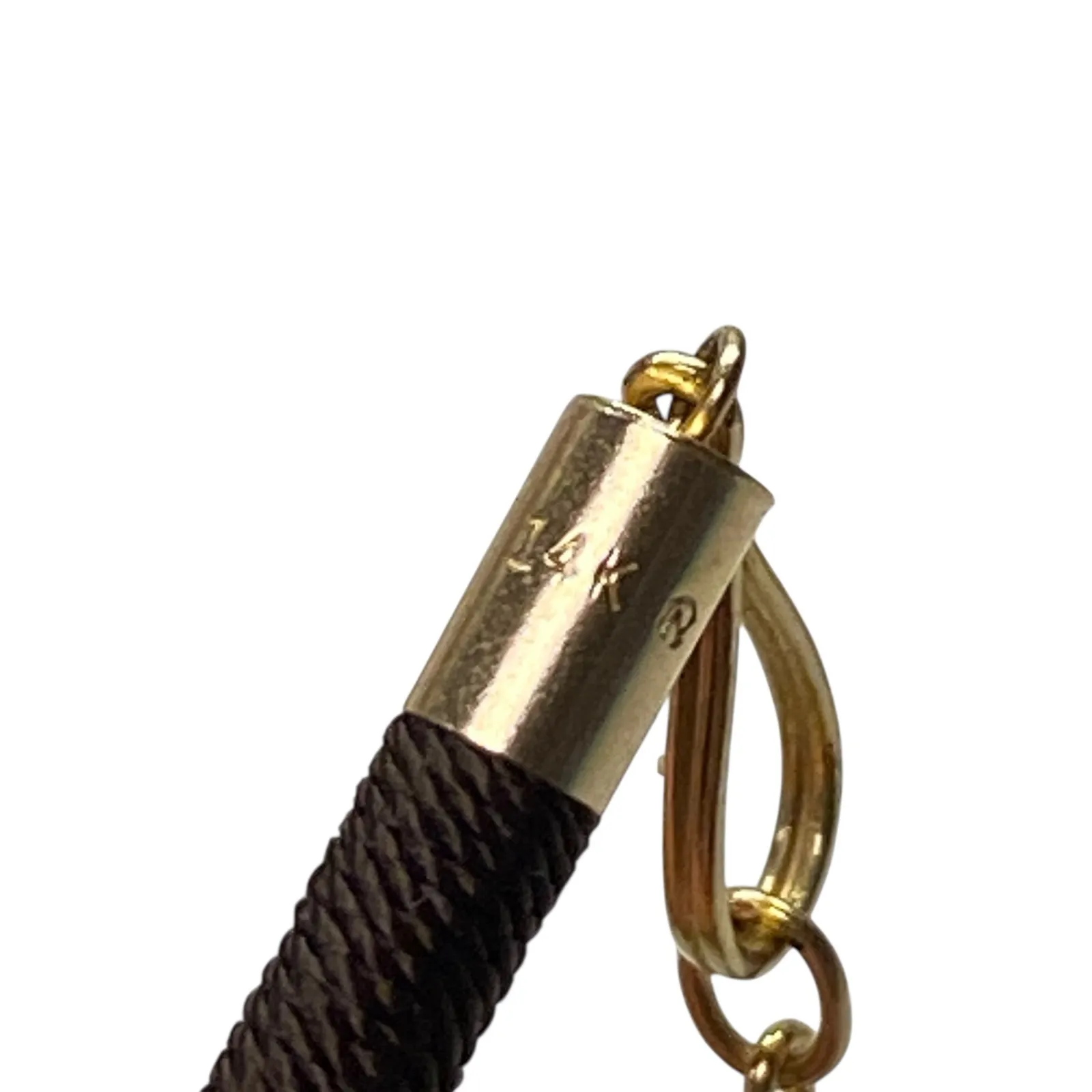 14k Gold Clasp Dark Brown Cord Choker Adjustable Necklace Unisex Minimalist - Image 8