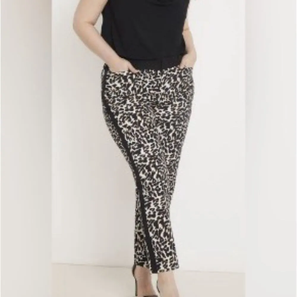 Eloquii Gold Grey Kady Fit Brocade Metallic Pants Grey and Gold Size 16 - Image 2