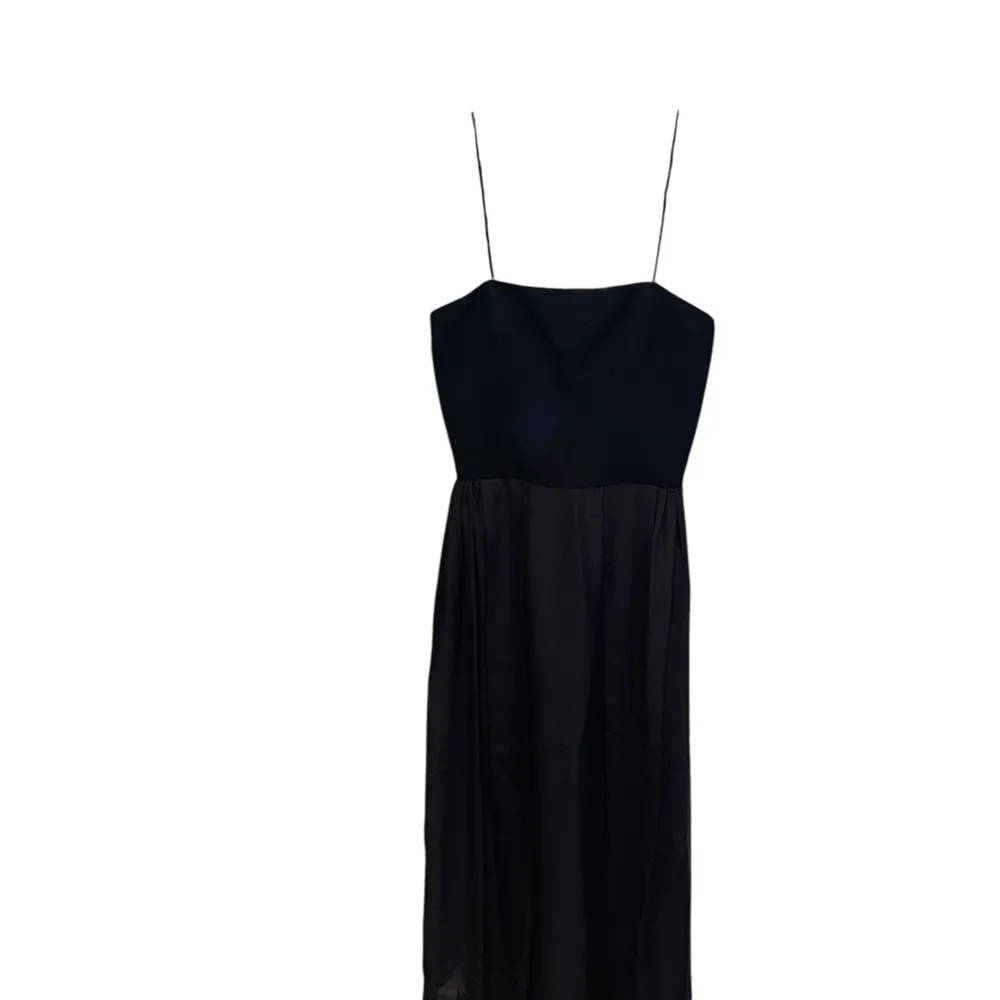 Vintage Ellen Tracy Wool & Silk Black strapless cape Midi cocktail party dress - Image 6