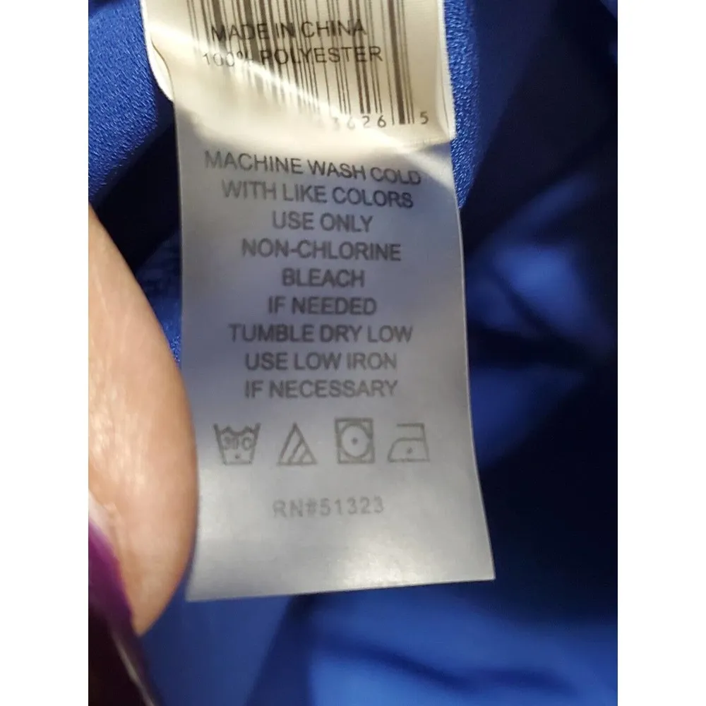 Vince Camuto Women's Blue Polyester Round Neck Short Sleeve Pullover Blouse 2X - Image 8