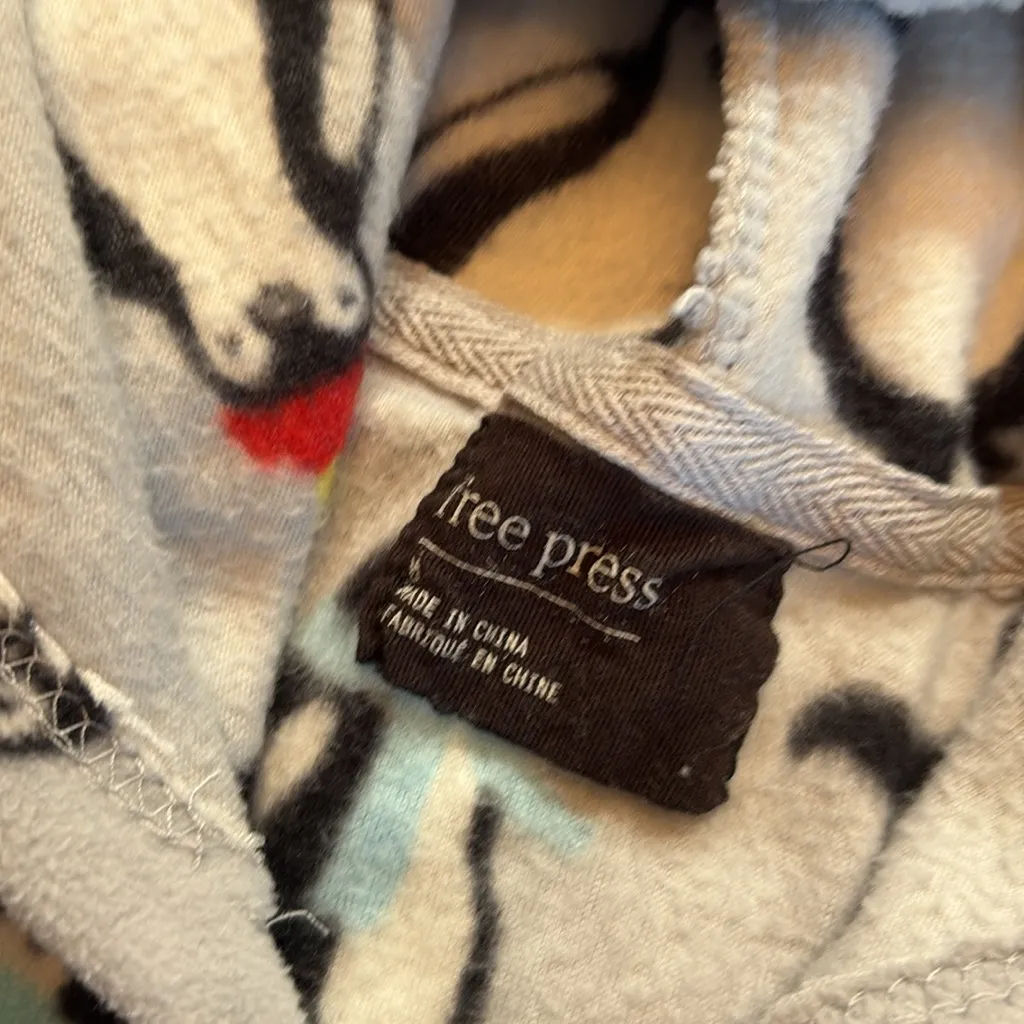 Free Press Fleece Penguin Onsie Hooded Zip Up sz M - Image 6