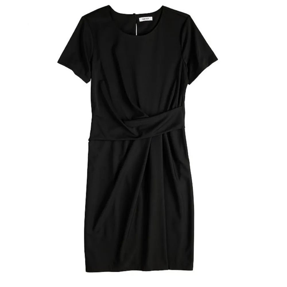 Nine West Black Sheath Midi Dress Crew Neck Short Sleeve - Image 4