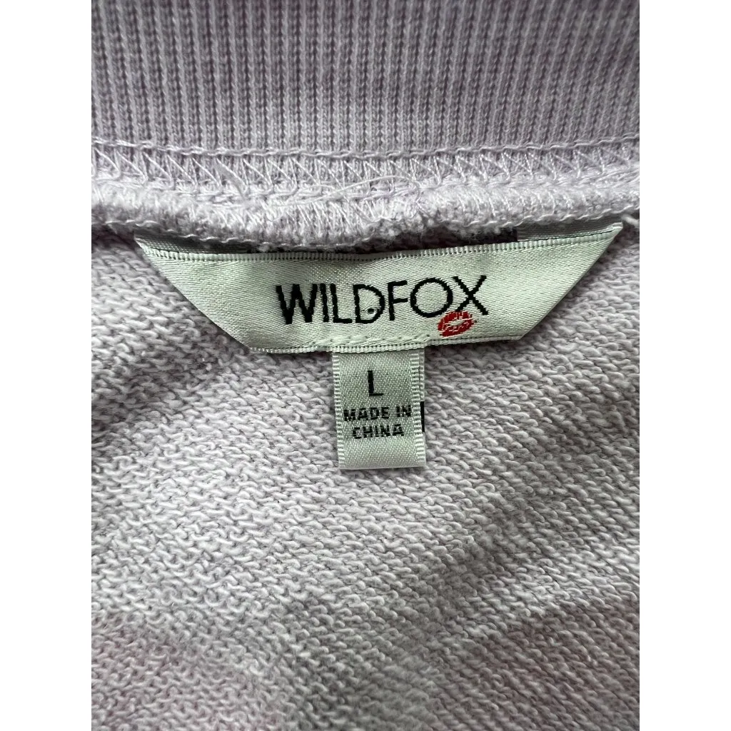 Wildfox Love Sweatshirt Dogs Love Me Gray W/ Pink Paw Print Womens L - Image 5