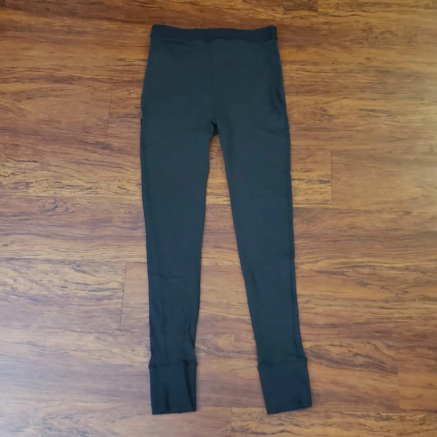 NWT SKIMS Black Ribbed Cotton Leggings Long Underwear Size Medium - Image 4