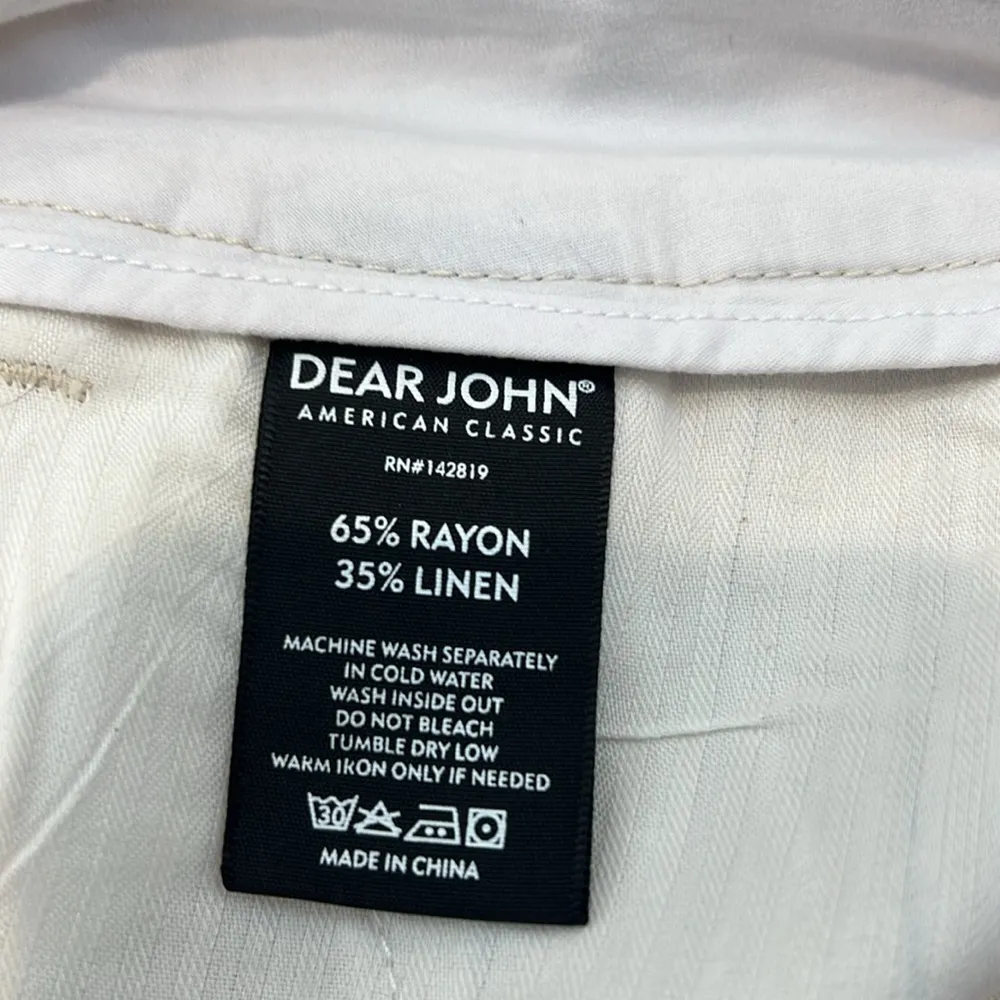 Dear John Cream pin striped Bermudas Tailored Summer Shorts size 27. - Image 11