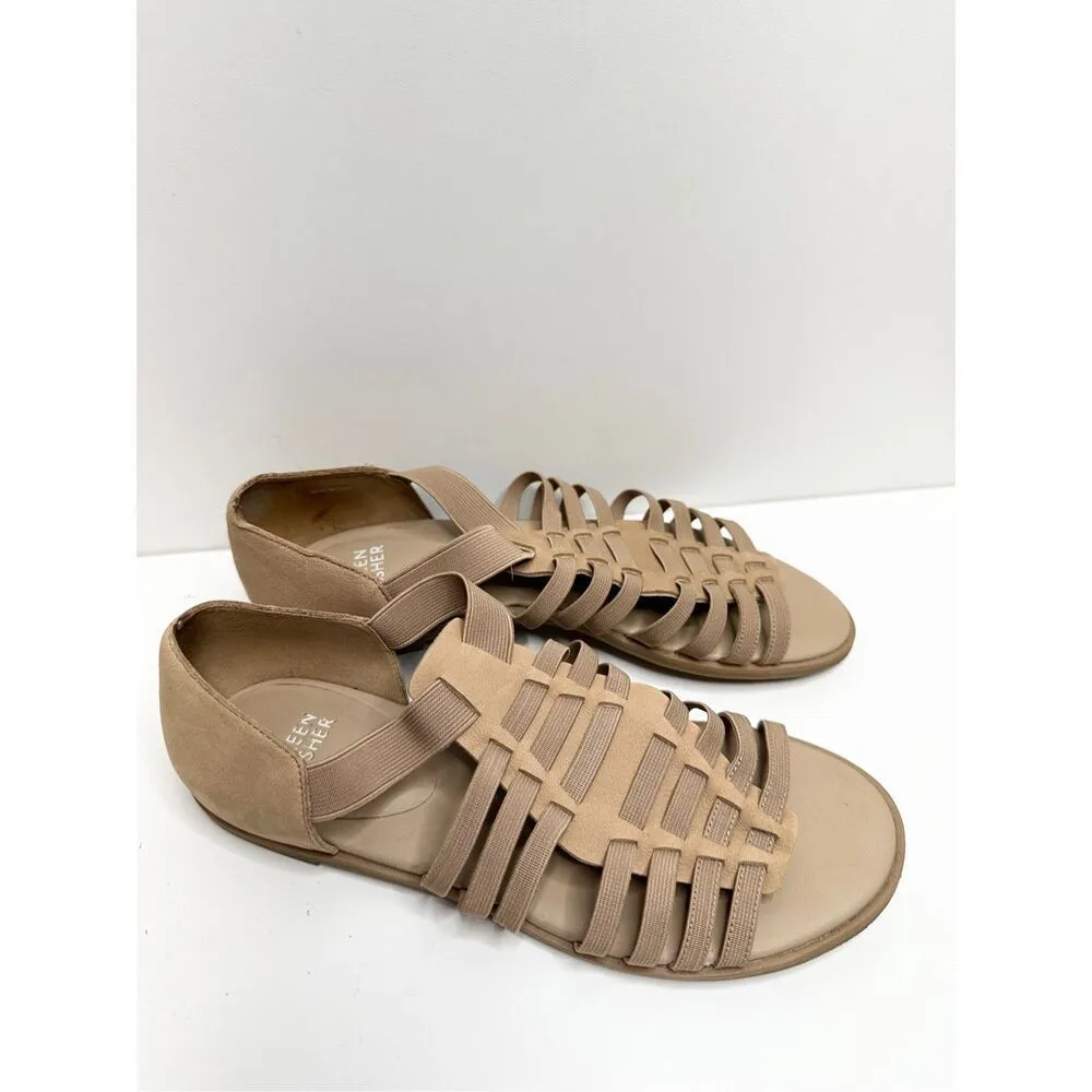 Eileen Fisher Sandals Womens Size 7 Tan Rato Casual Elastic Gladiator Flats - Image 2