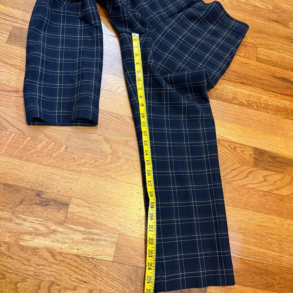Ann Taylor Devin Fit Women’s 10 Dark Blue Plaid Stripes Trouser Pants Chic Work - Image 4