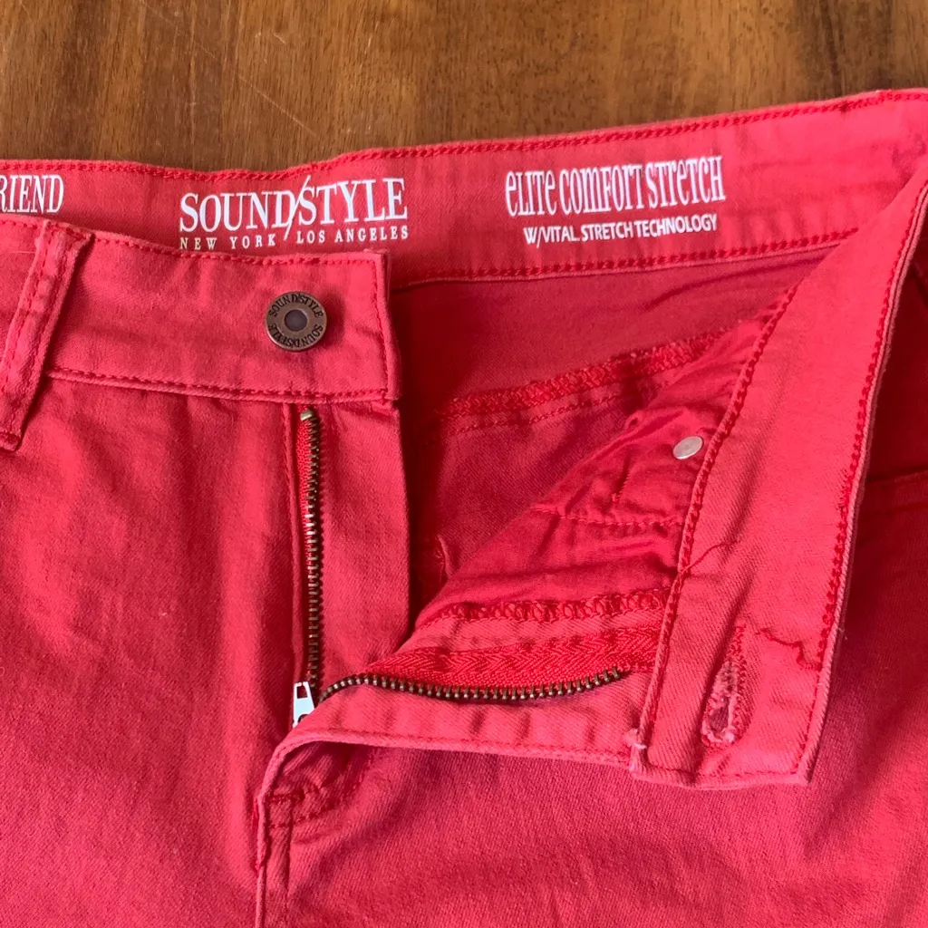 Sound Style Shorts Size 6 Red Bobby Boyfriend Short Elite Comfort Stretch - Image 5