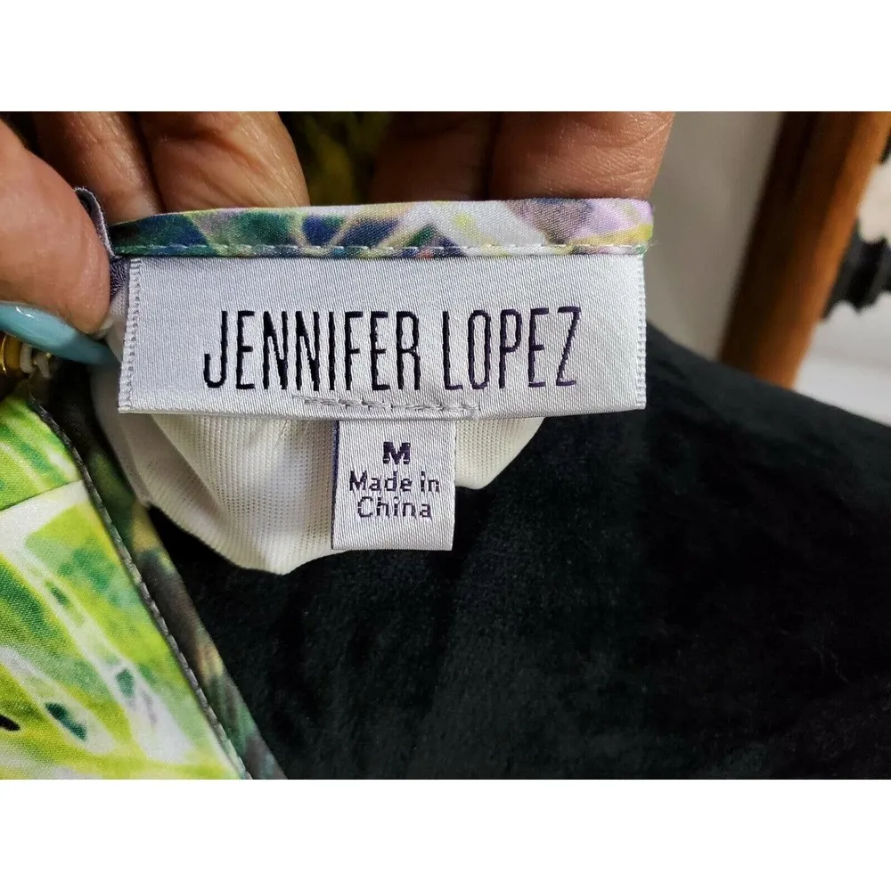 Jennifer Lopez Women's Multicolor Polyester Round Neck Sleeveless Maxi Dress M - Image 9