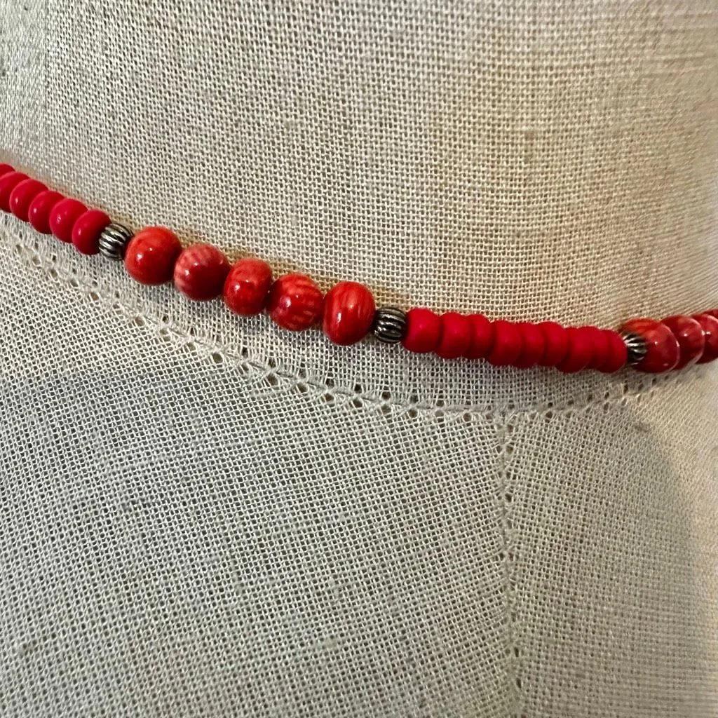 Silpada Red Coral & Sterling Silver Choker Necklace - Image 2