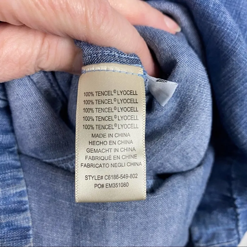 Anthropologie Cloth&Stone Chambray 3/4 Sleeve Jumpsuit Sz.XS - Image 14