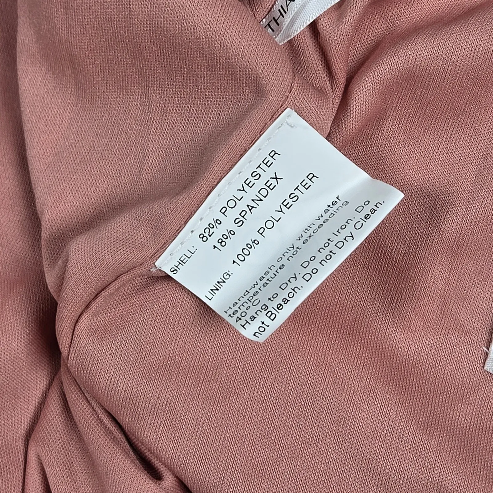 Cynthia & Sahar Shirred‎ Shoulder Stretch Satin Mermaid Dress L CS100 NWT Pink Size L - Image 7