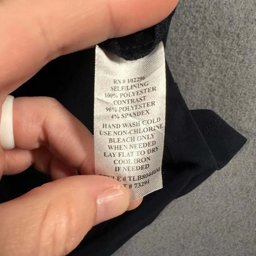 Connected Apparel Womens 6 Navy Blue Drape Neck Pullover Flutter Sleeve - Image 7