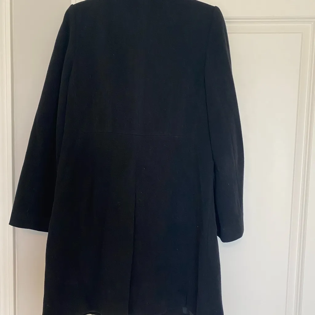 Classic LOFT Black Wool Blend Coat | Double Breasted | Size 8 - Image 6